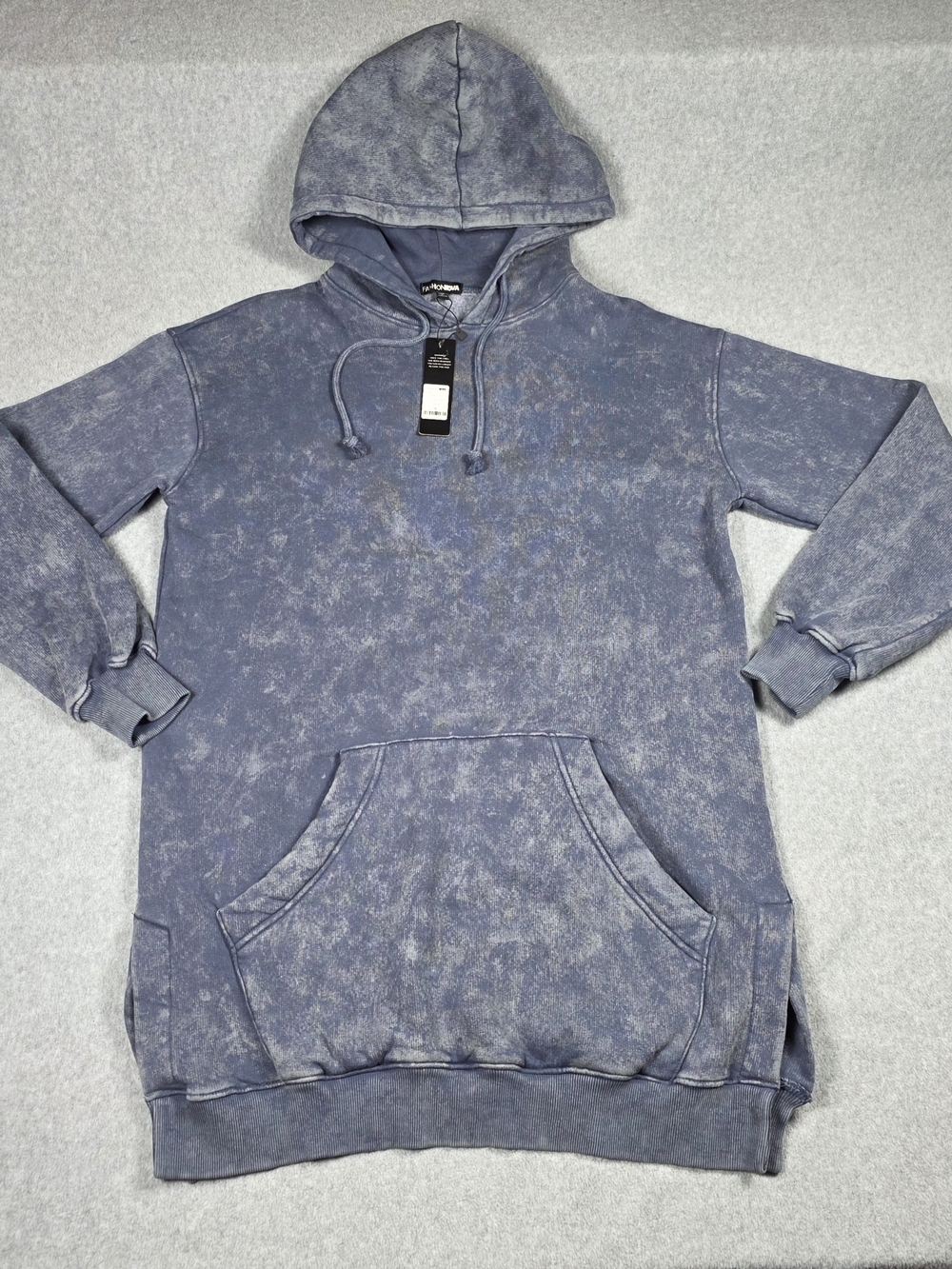 Fashion Nova Washed Blue Pullover Hoodie